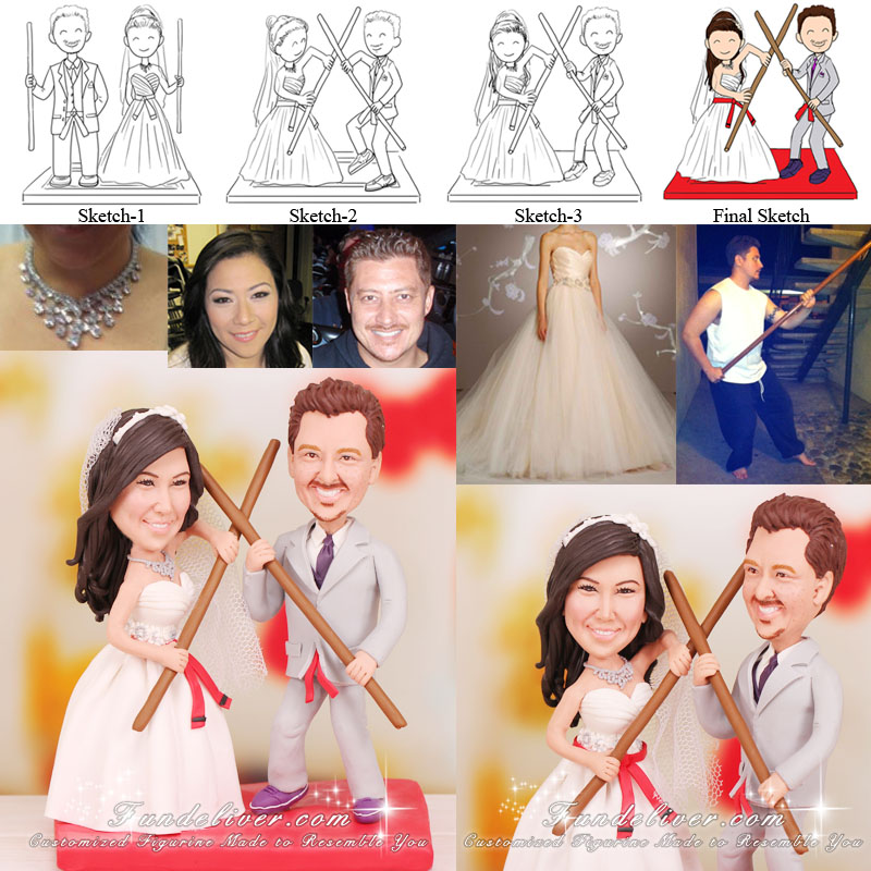 Kung Fu Wedding Cake Toppers